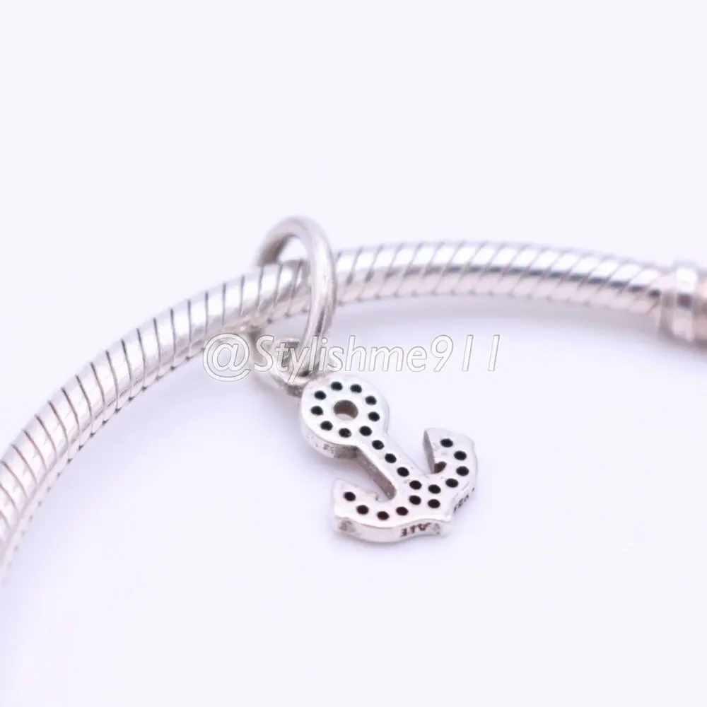 Authentic PANDORA Retired Anchor Dangle with Zirconia